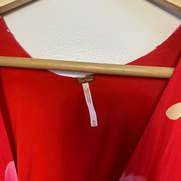 Free People Date Night Floral Polka Dot Mini Dress in Strawberry - Picture 5 of 7